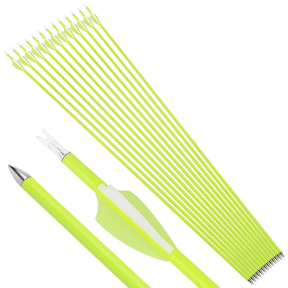 30" Carbon Archery Arrows 12 Pack Spine1500 ID4.2mm Vanes Equipment for Outdoor Shooting Training and Small Game Hunting