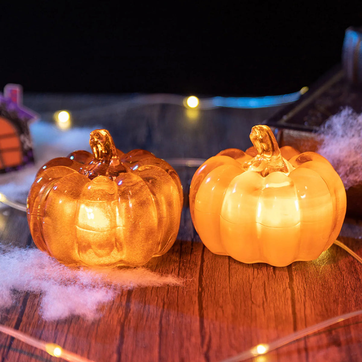 Battery Operated LED Pumpkin Decorative Lights For Holiday Tabletop Decor