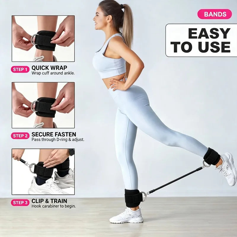 Slip Resistant Ankle Resistance Bands for Leg and Glute Workouts