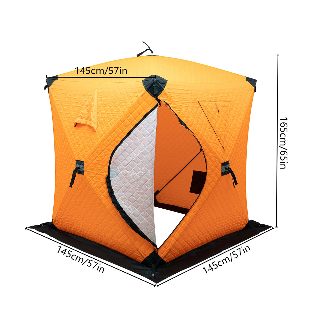 Portable Thermal Ice Fishing Tent With Three Layer Cotton Insulation