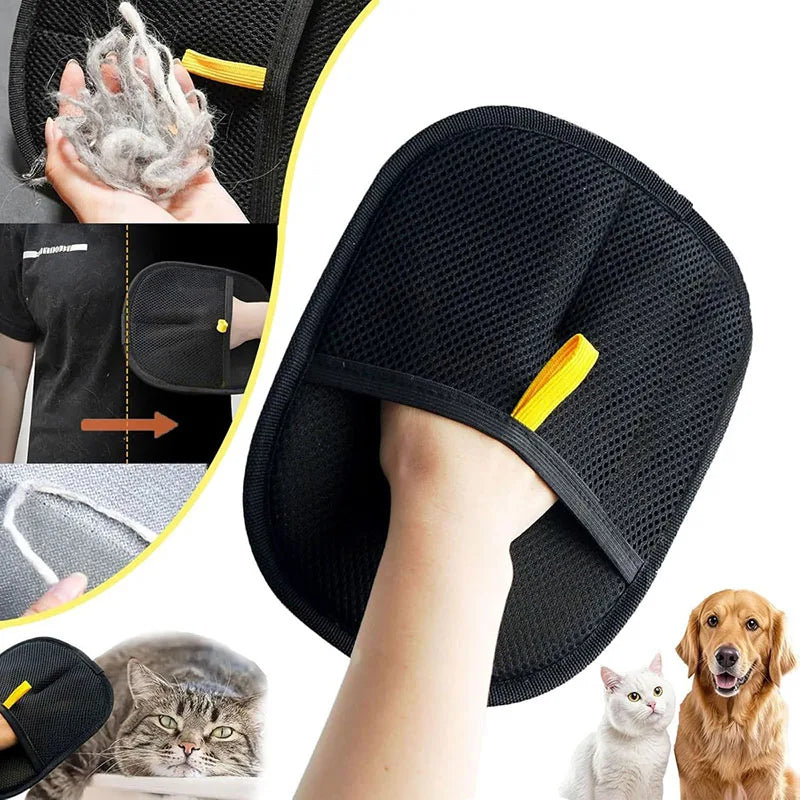 Reusable Pet Hair Removal Gloves With Static Lint Brush