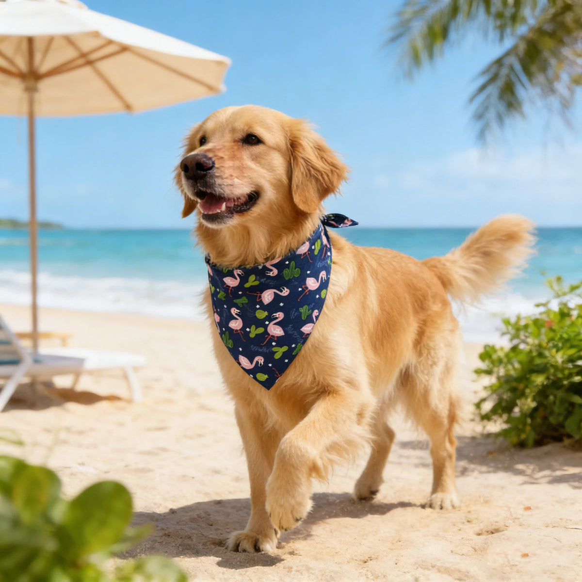 Washable Floral Fruit Dog Bandana Soft Adjustable Pet Kerchief