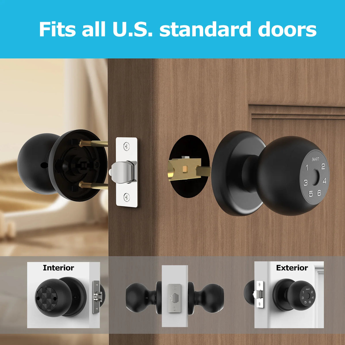 Viladepot Bluetooth Fingerprint Smart Lock With App And Emergency Power