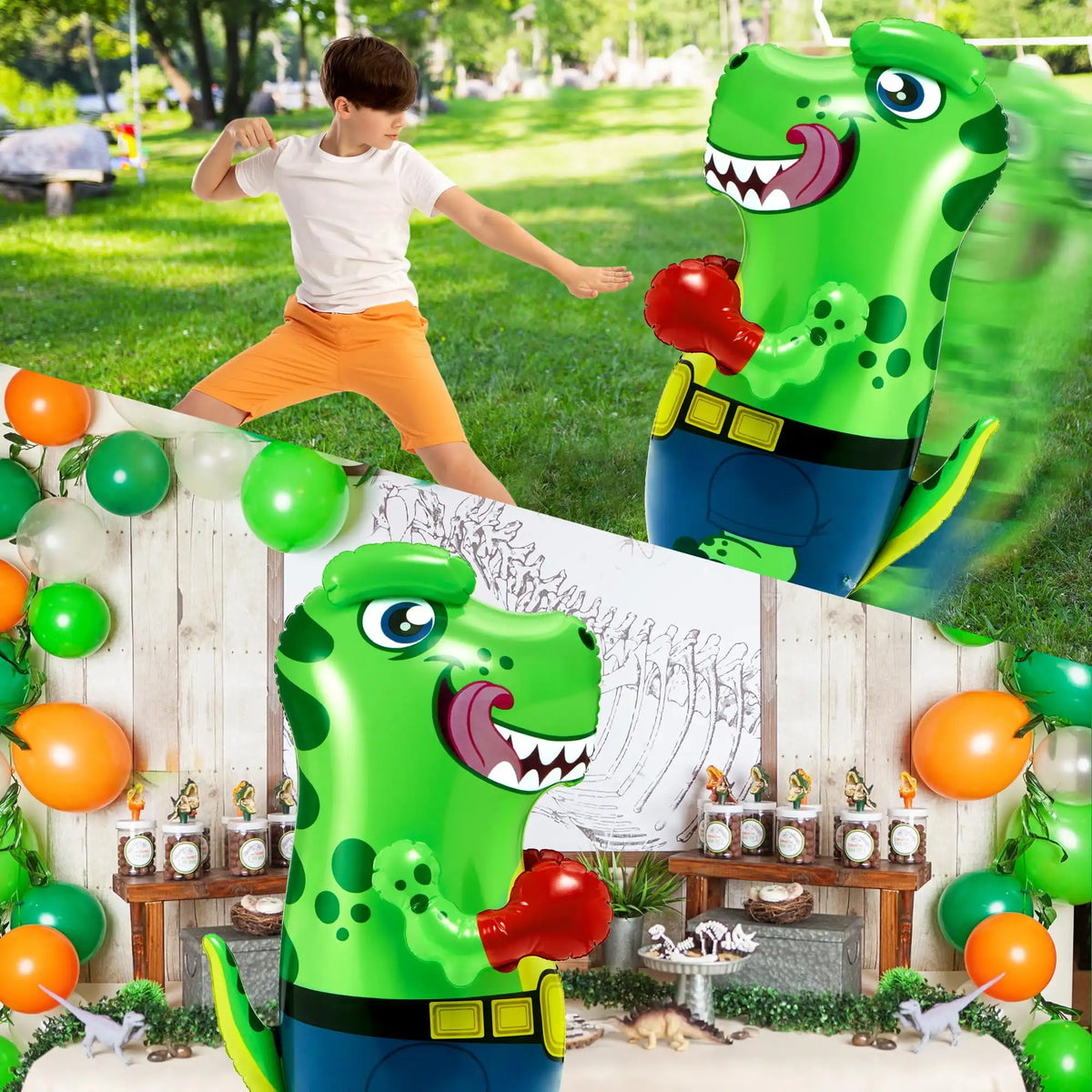 Joyfy Inflatable T Rex Dinosaur Punching Bag For Kids