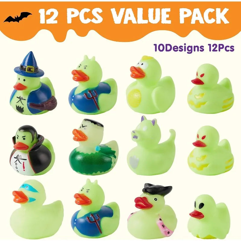 Joyfy Halloween Glow In The Dark Rubber Duck Bath Toys