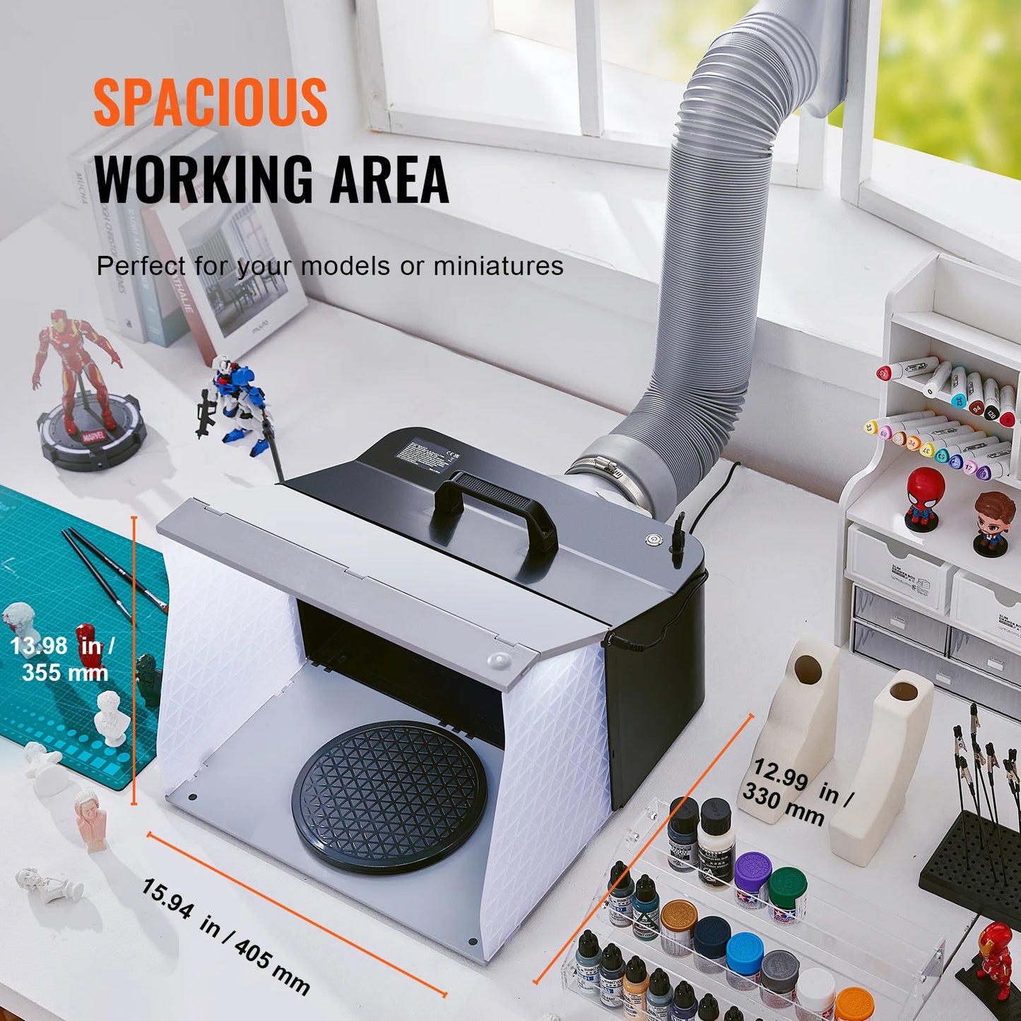 SucceBuy Portable Airbrush Spray Booth Kit Featuring Dual Exhaust Fans