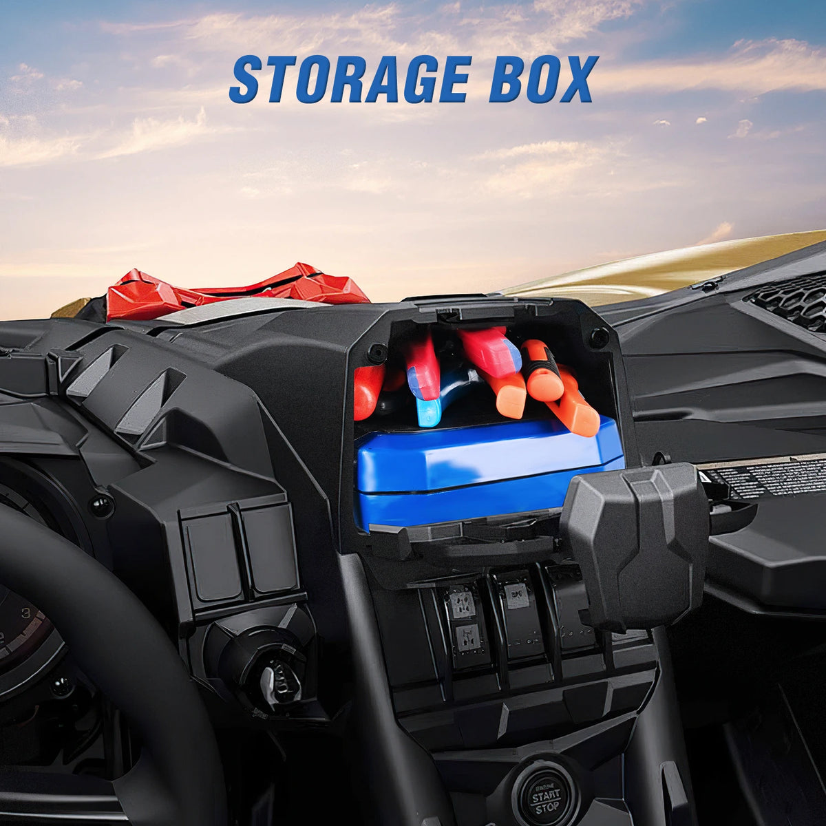 Frokom X3 Electronic Device Tablet Phone Holder with 1 Gal Storage Box Fit for Can Am Maverick X3 All Models Tablet Holder Mount