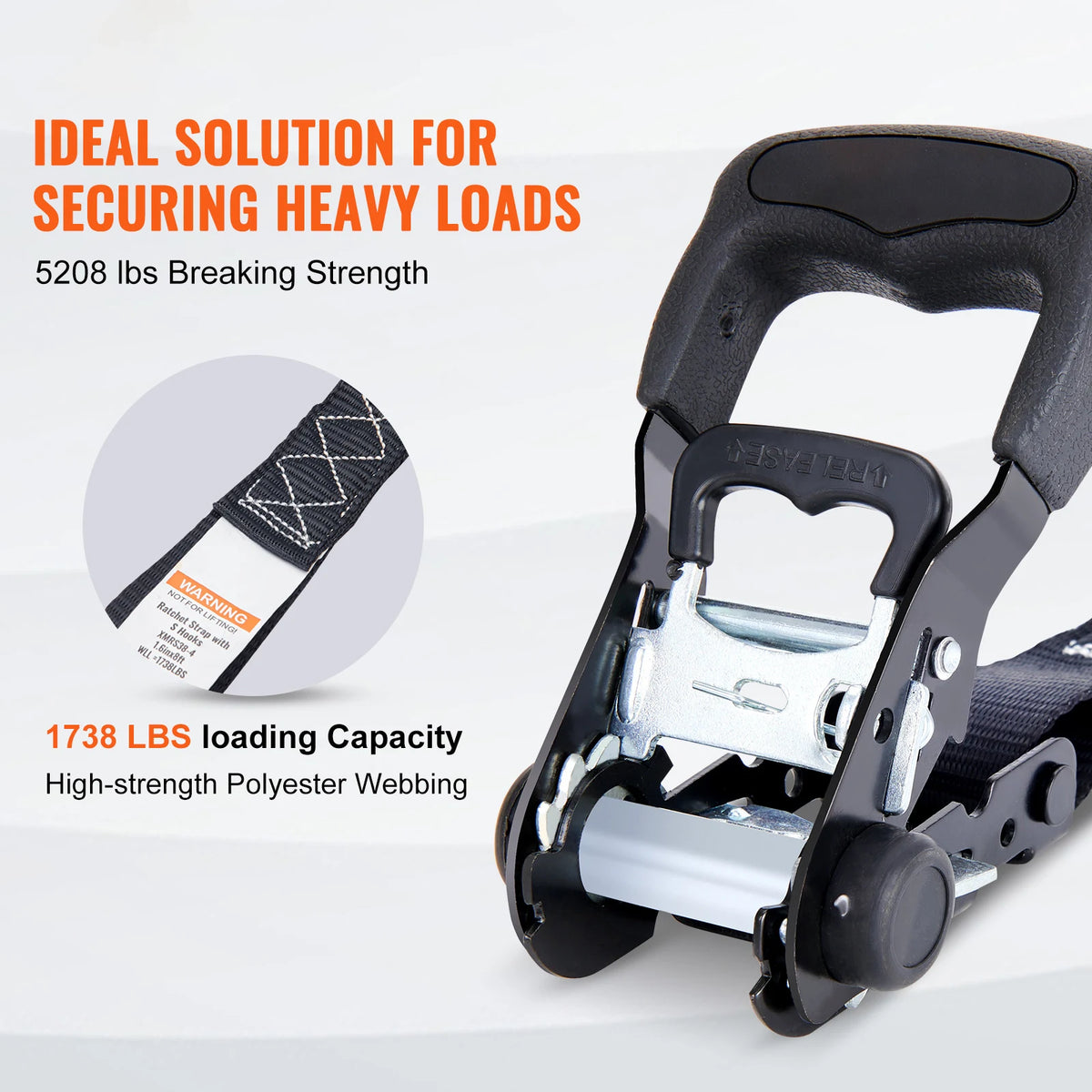 SucceBuy Trailer Ratchet Tie Down Straps For Secure Cargo