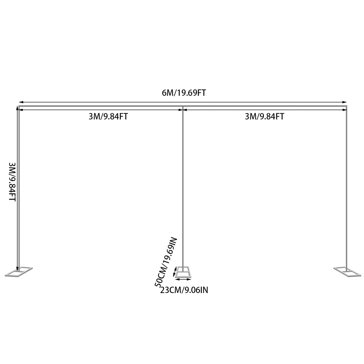 Heavy Duty Galvanized Iron Wedding Arch Backdrop Frame