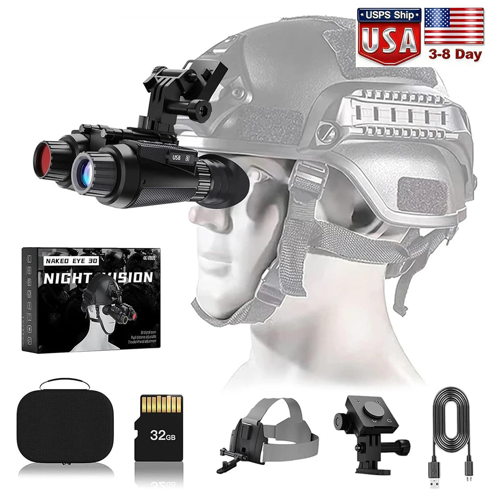 GOYOJO Rechargeable Hands Free Head Mounted Night Vision Goggles