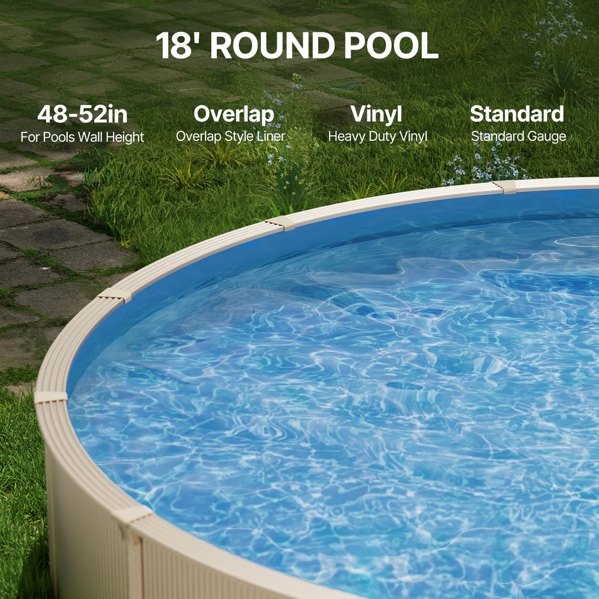 SucceBuy Swimming Pool Liner Replacement Vinyl Overlap Style