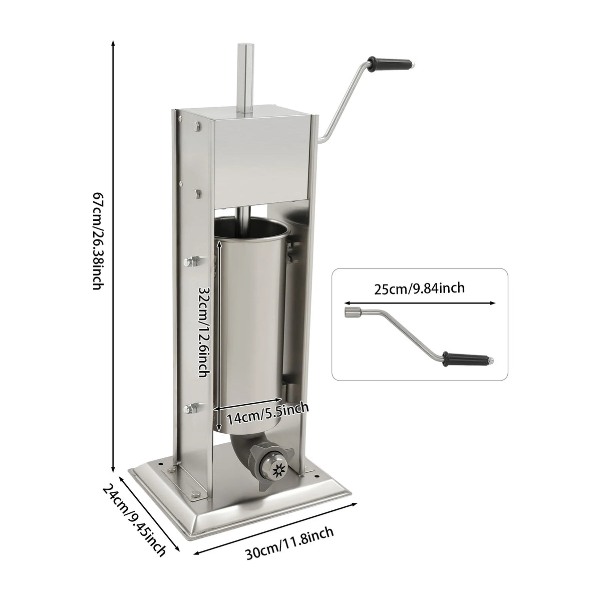 Bymaocar Manual Churros Machine Vertical Stainless Steel Churro Maker