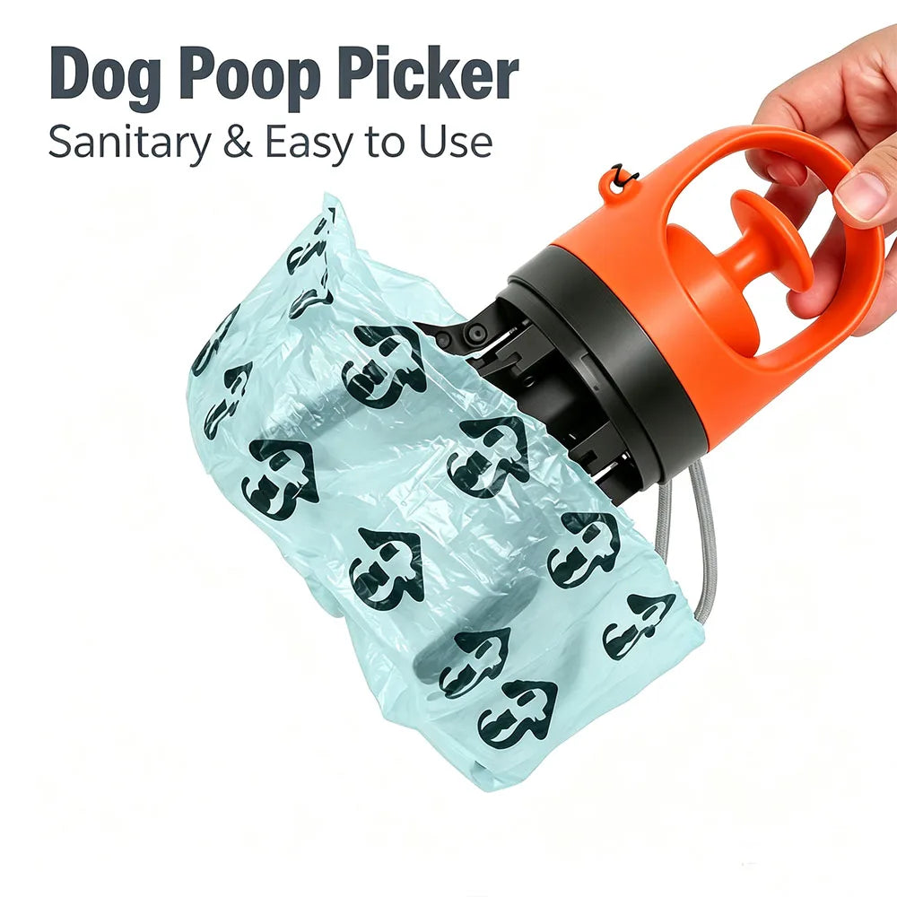Portable One Hand Dog Pooper Scooper With Bag Dispenser