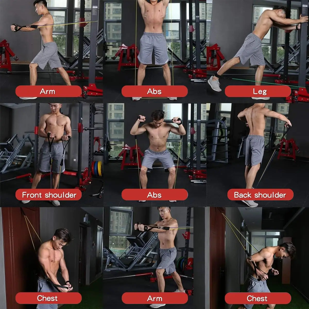 WHATAFIT Resistance Bands With Handles for Strength Training and Fitness