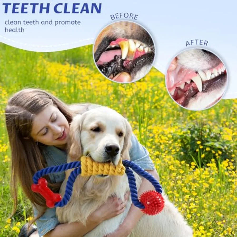 Interactive Dog Rope Tug Toys, Durable Chew Toys For Dogs