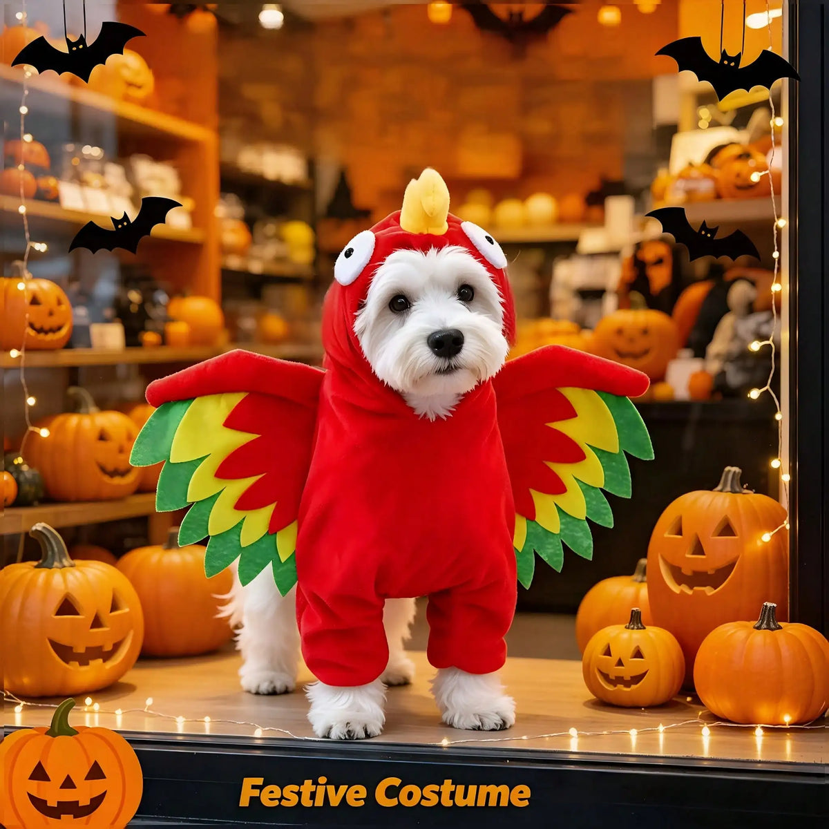 Halloween Turkey Standing Pet Costume With 3D Wings For Dogs