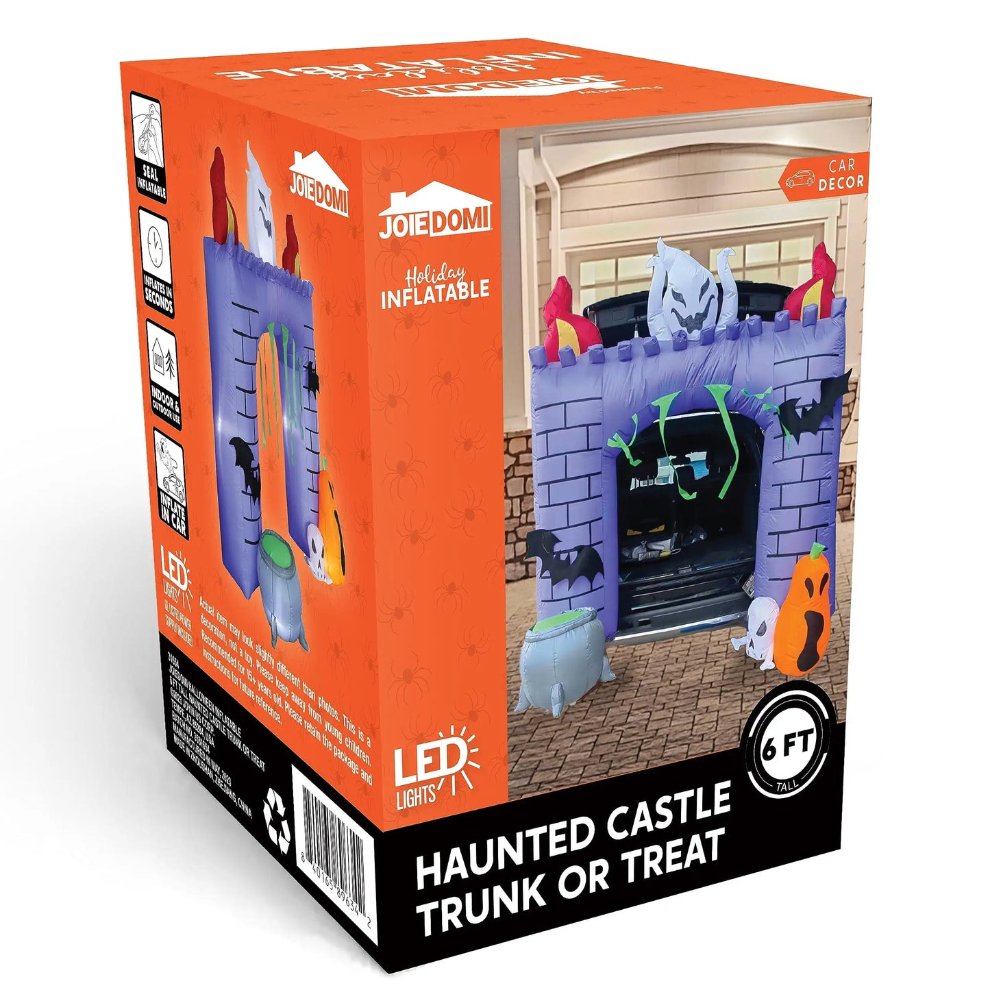 Joyfy Inflatable Haunted Castle Halloween LED Trunk Or Treat Decoration