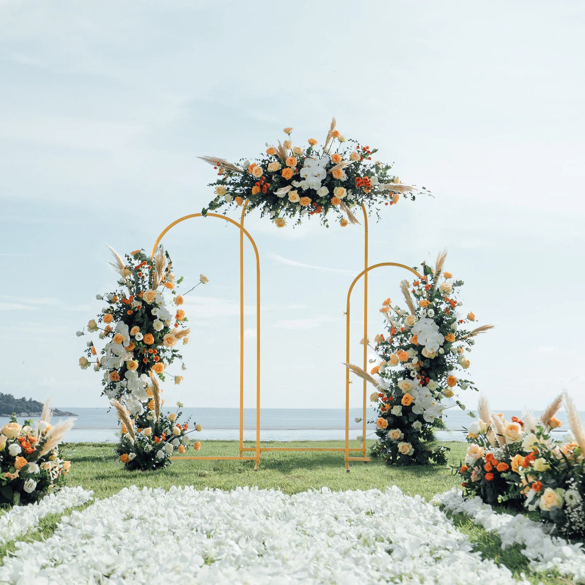 Adjustable Metal Arch Backdrop Stand Kit For Weddings And Parties