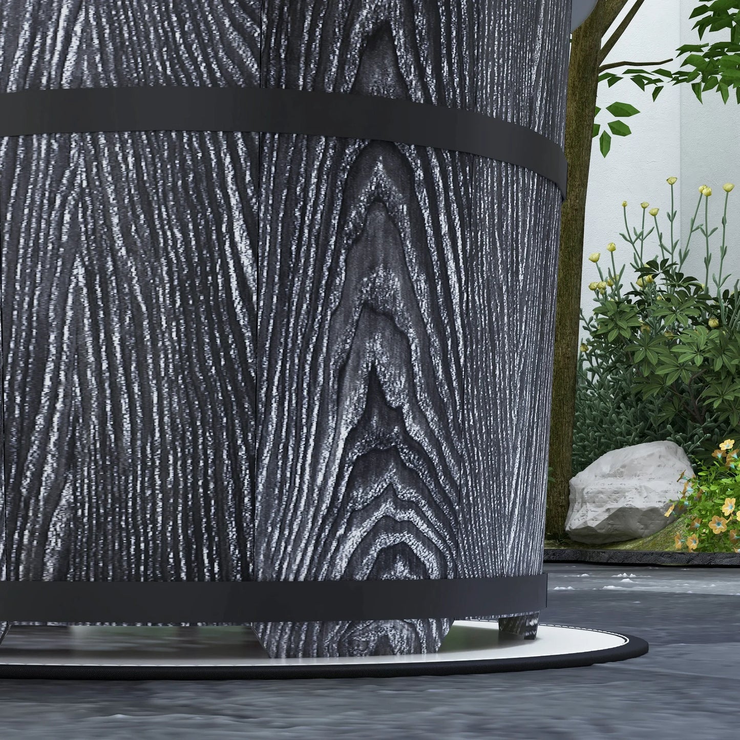 Outsunny Smokeless Wood Fire Pit With Protective Mat