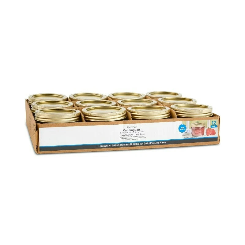 Wide Mouth Mason Glass Canning Jars With Lids And Rings