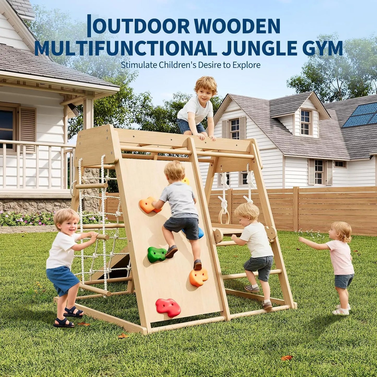 Twister Wooden 6IN1 Kids Indoor Jungle Gym Climber Playset