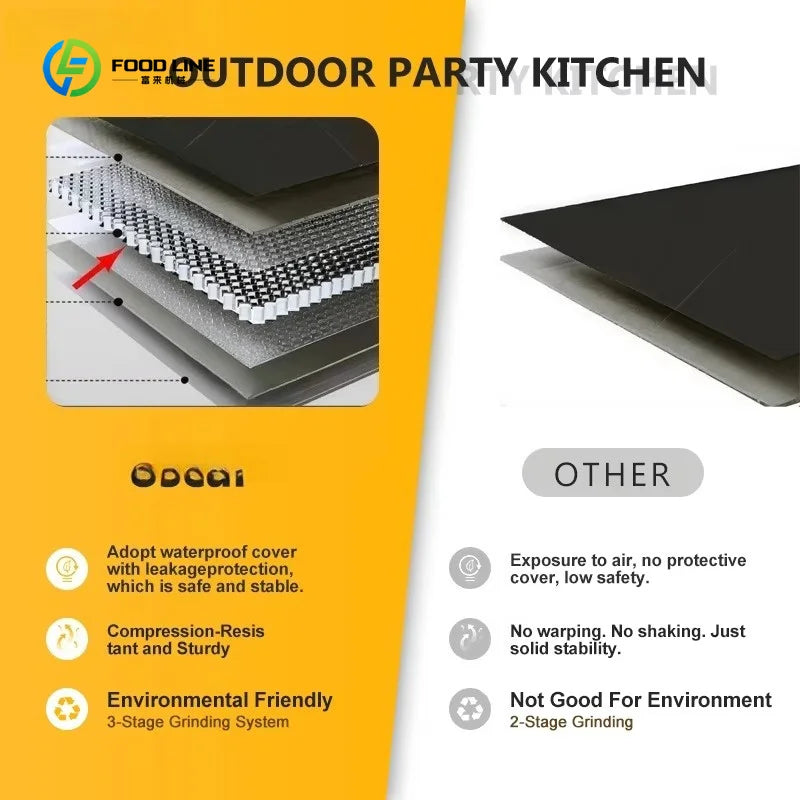 Stainless Steel Outdoor Kitchen Pod with Fridge and BBQ Grill