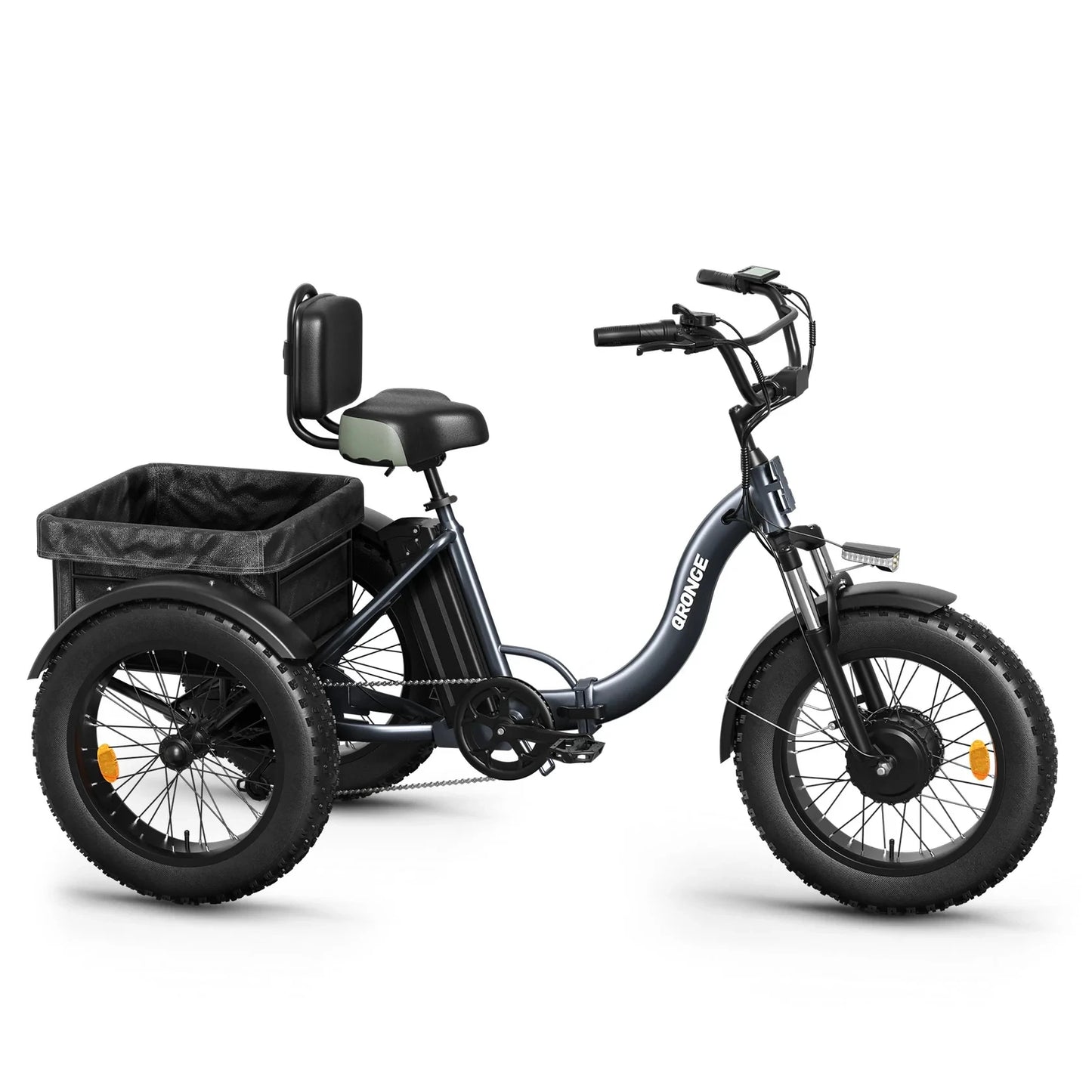 QRONGE Lava 1000W Peak Electric Tricycle Featuring Folding Fat Tires