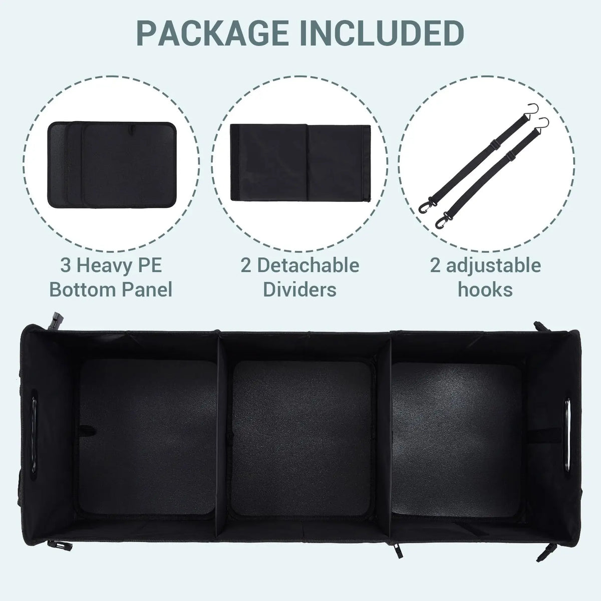 HiMISS Foldable Car Trunk Organizer With Lid And Handle