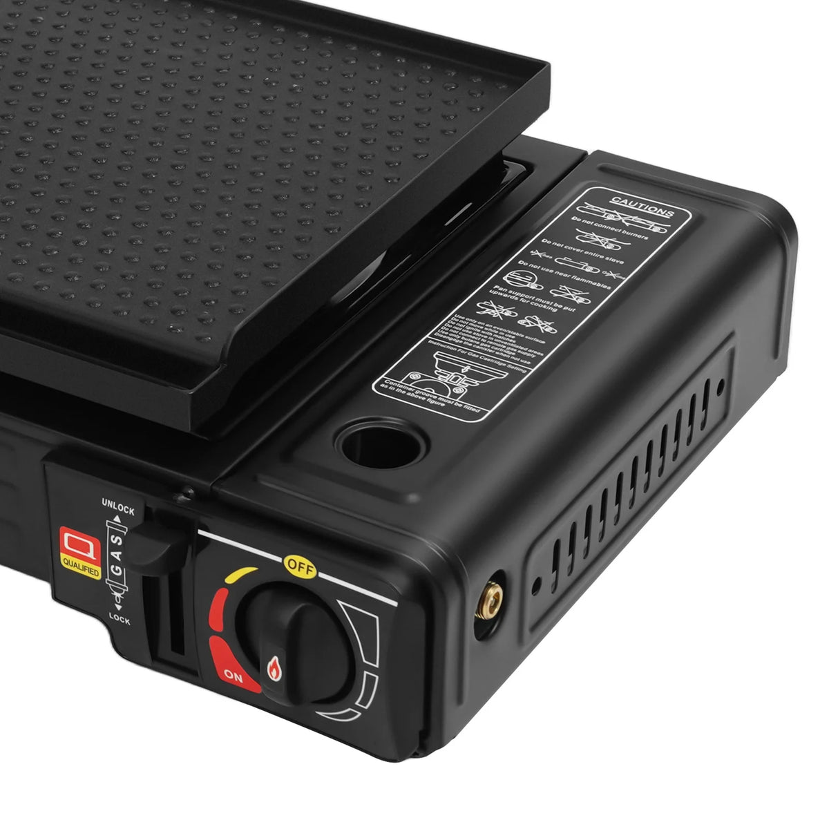 Portable Camping Stove Dual Burners Baking Tray And Carrying Case