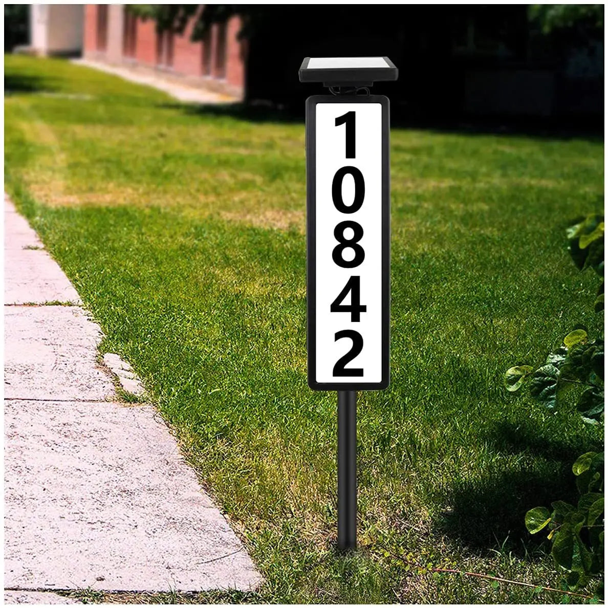 Solar Powered Outdoor Address Sign Ground Insert Lawn Light