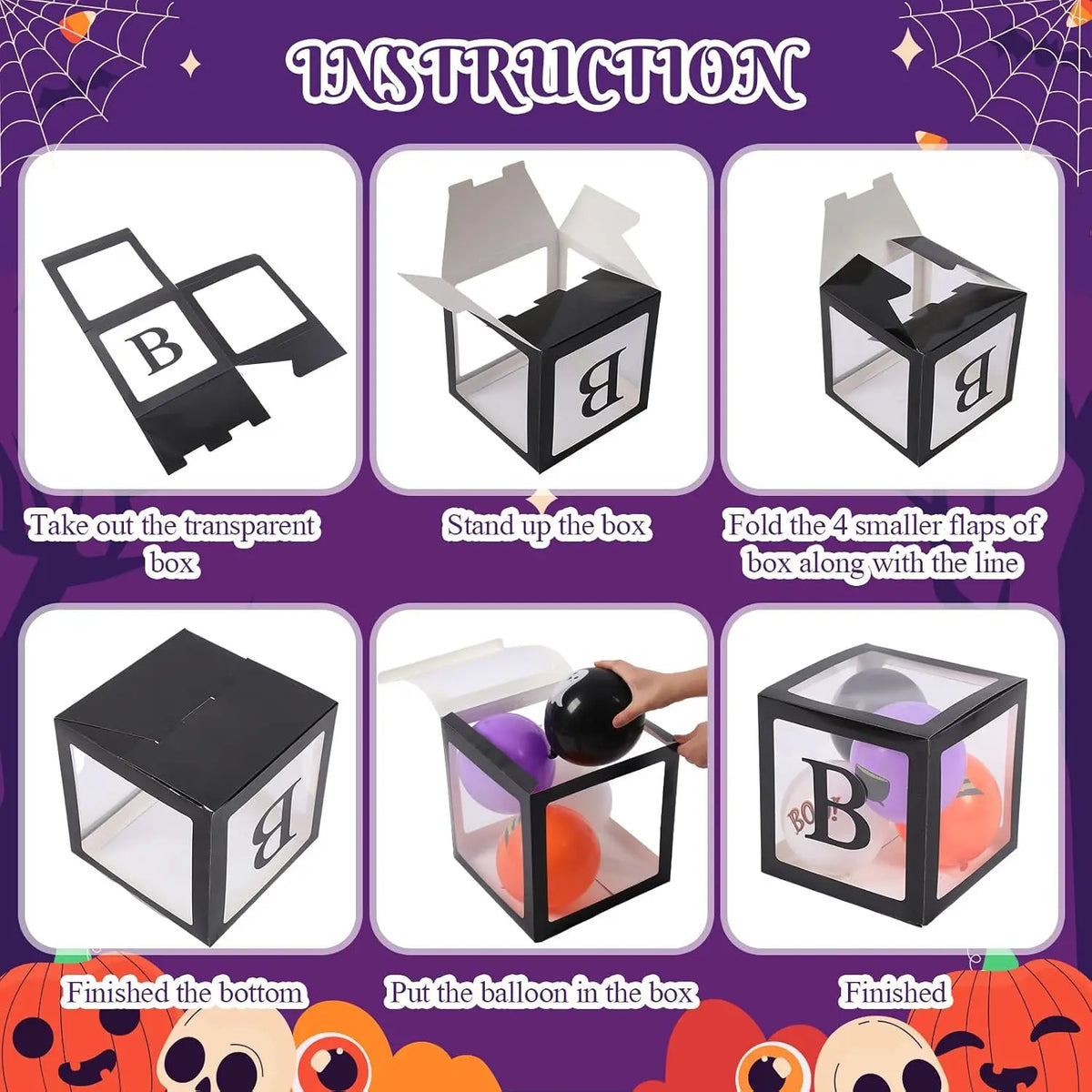 Jenaai Halloween Baby Shower Balloon Boxes With BABY Letter Decorations