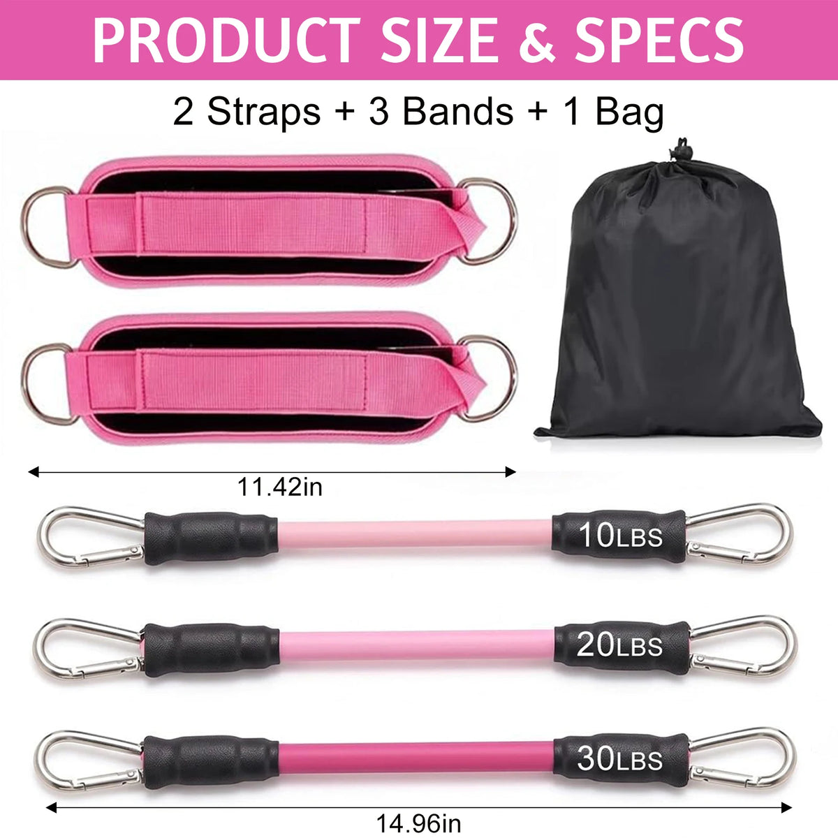 Slip Resistant Ankle Resistance Bands for Leg and Glute Workouts