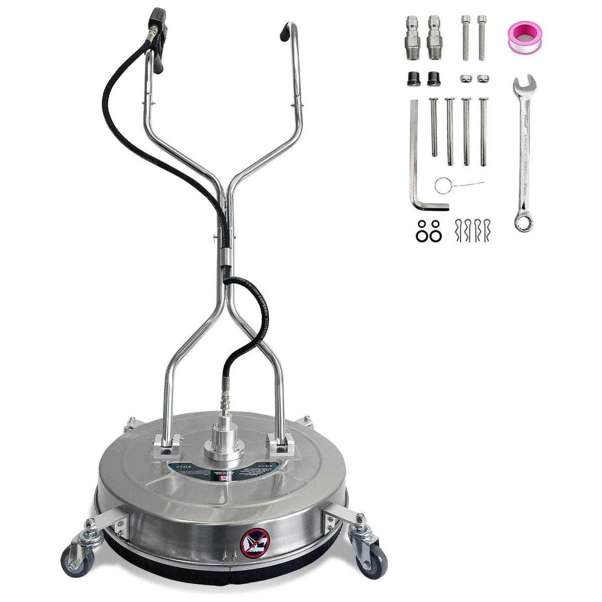 20" Pressure Power Washer Surface Cleaner 4600PSI with 4 Wheels & Dual Handles 3/8" Quick Connect for Concrete Driveway Sidewalk