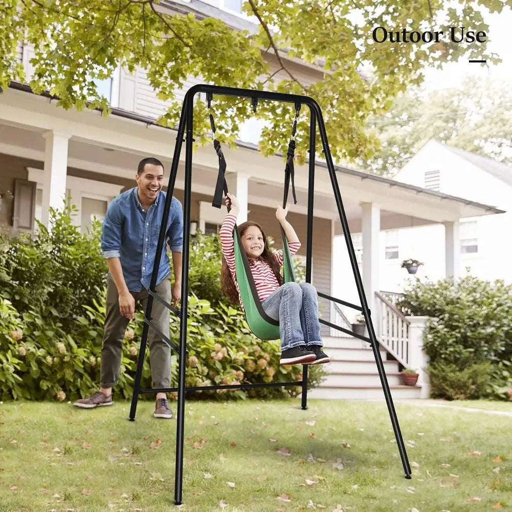 ONCLOUD Upgraded Hammock Chair Stand Metal Swing Stand e, Heavy Duty Steel Hammock Chair Stand Only or Porch, Backyard, Indoor o