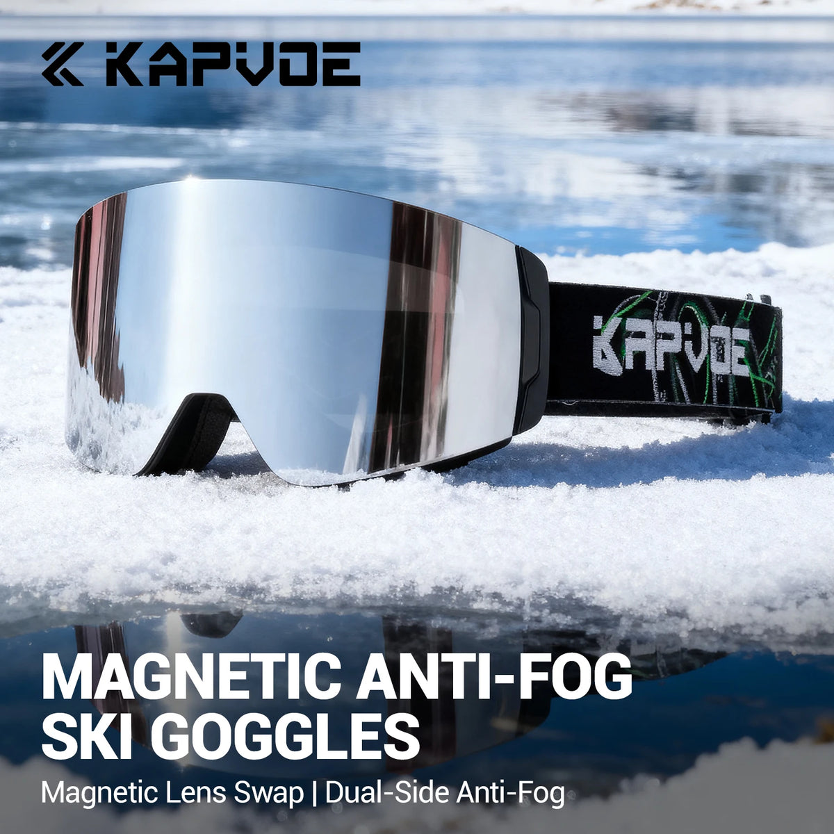 Kapvoe Photochromic Ski Goggles With Anti-Fog OTG UV Protection