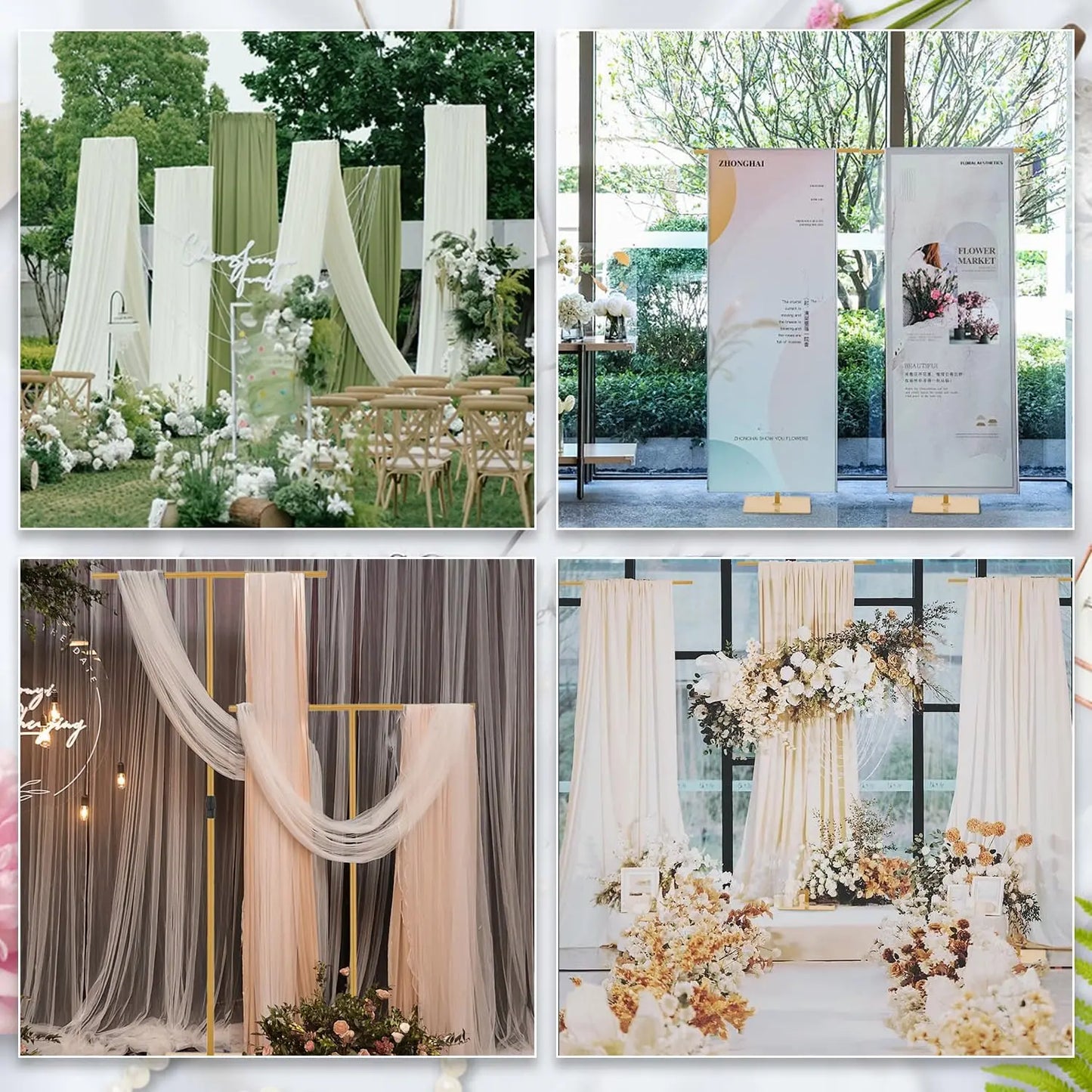Adjustable Metal Backdrop Stand Support Frame For Party Decor