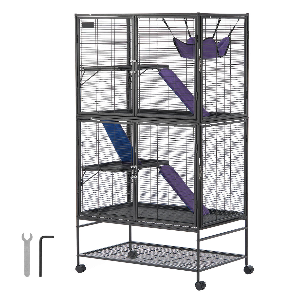 Premium Rolling Multi Tier Metal Small Animal Pet Cage
