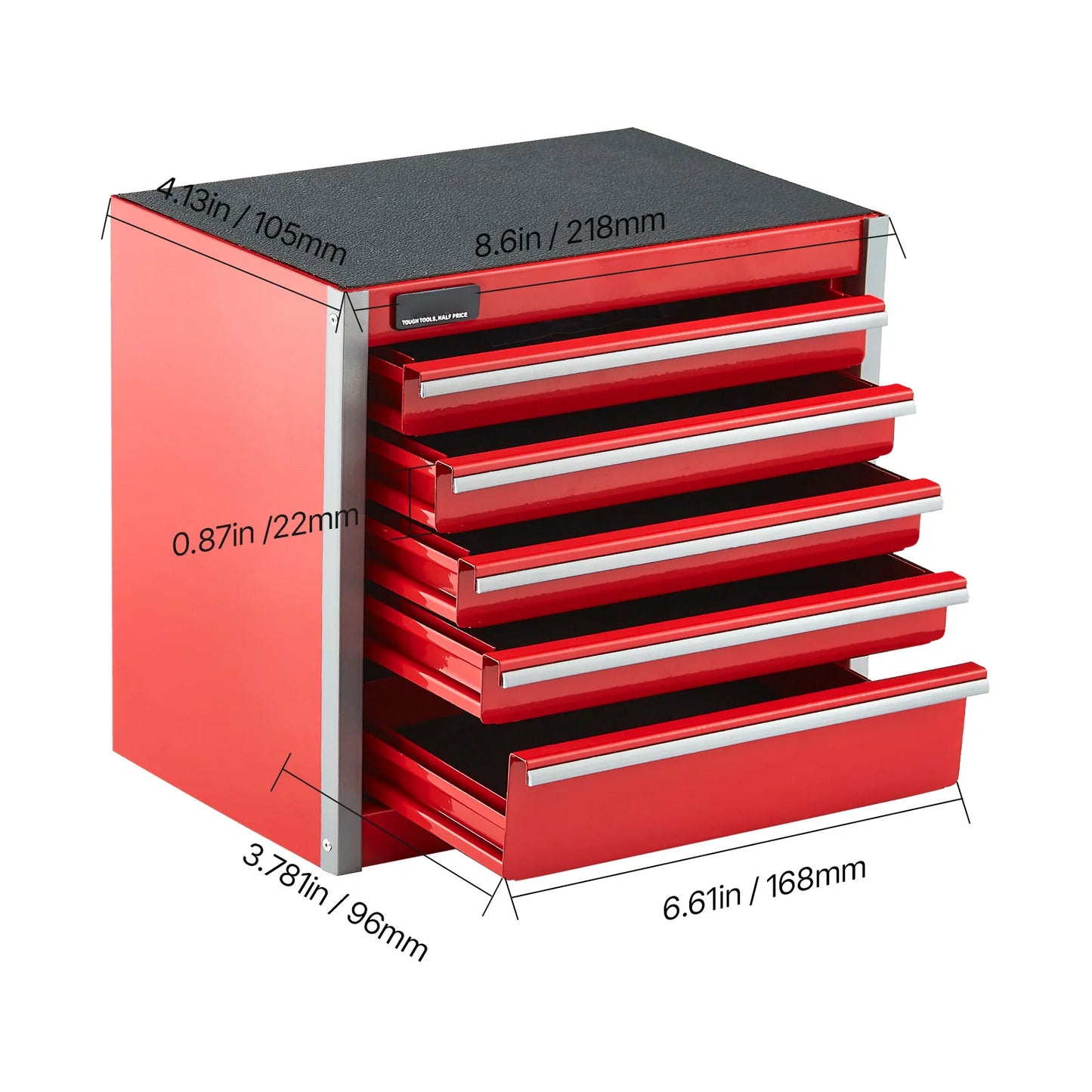 SucceBuy Five Drawer Metal Tool Box For Workshop Garage Storage