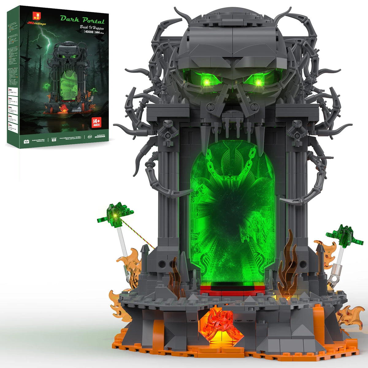 JMBricklayer Dark Portal LED Building Blocks Skull Gate Gothic Display