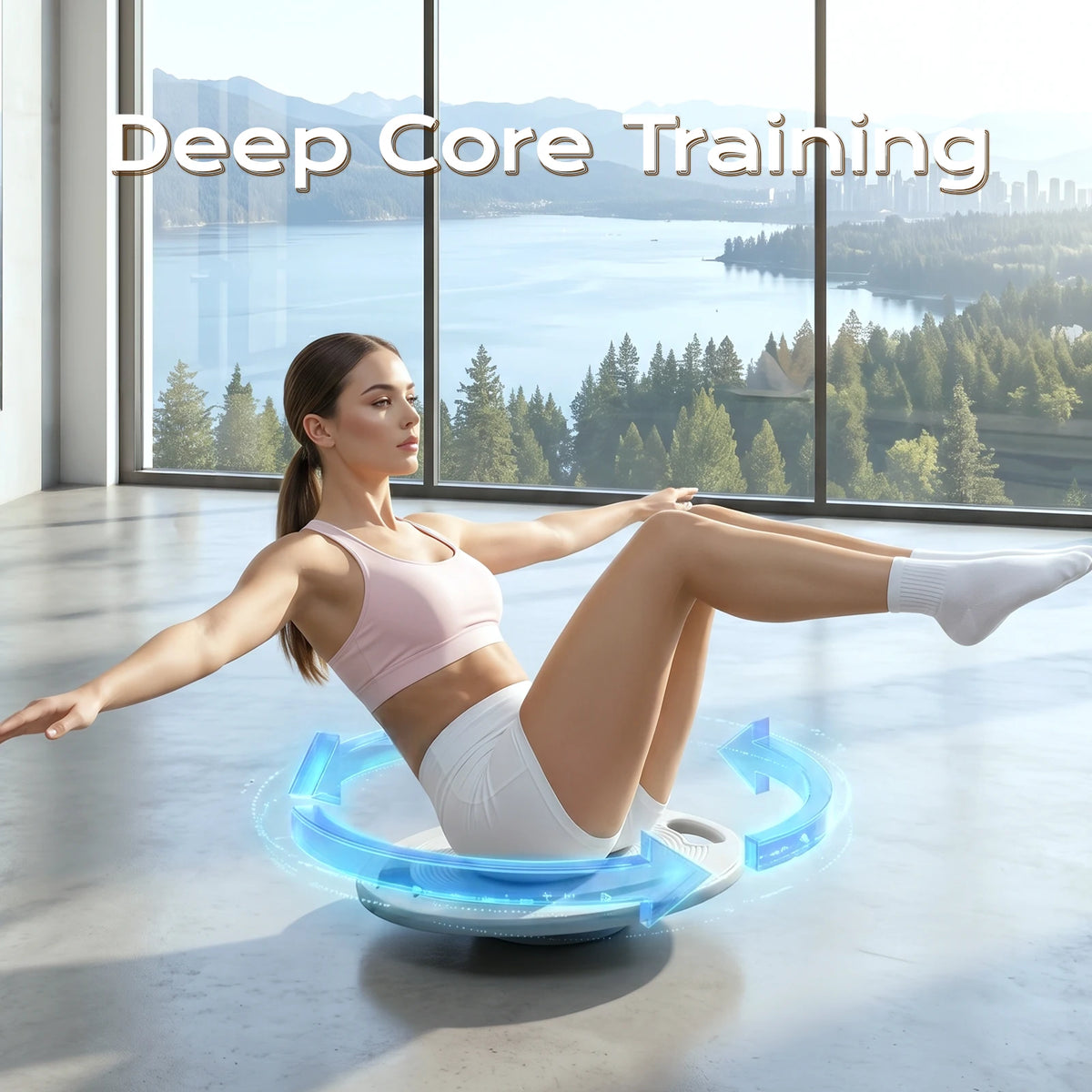 Plastic Balance Board with Handles for Core Training and Therapy