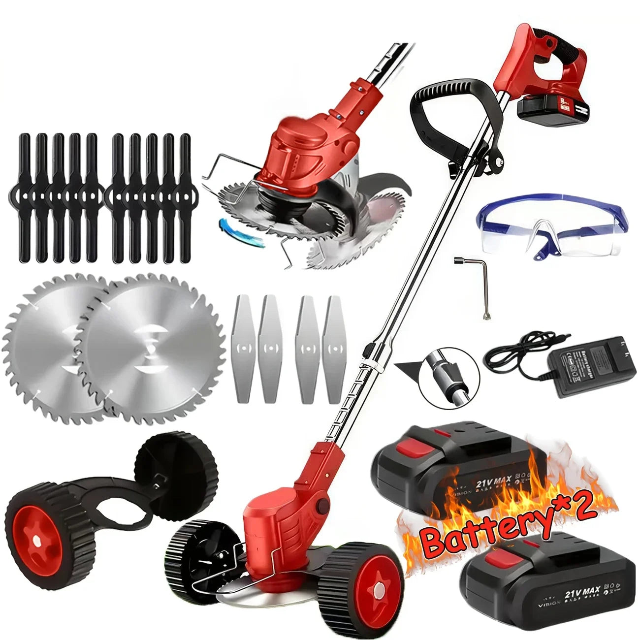 Cordless Electric Lawn Trimmer And Multi Function Garden Tool