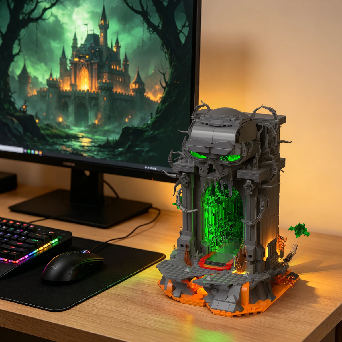 JMBricklayer Dark Portal LED Building Blocks Skull Gate Gothic Display