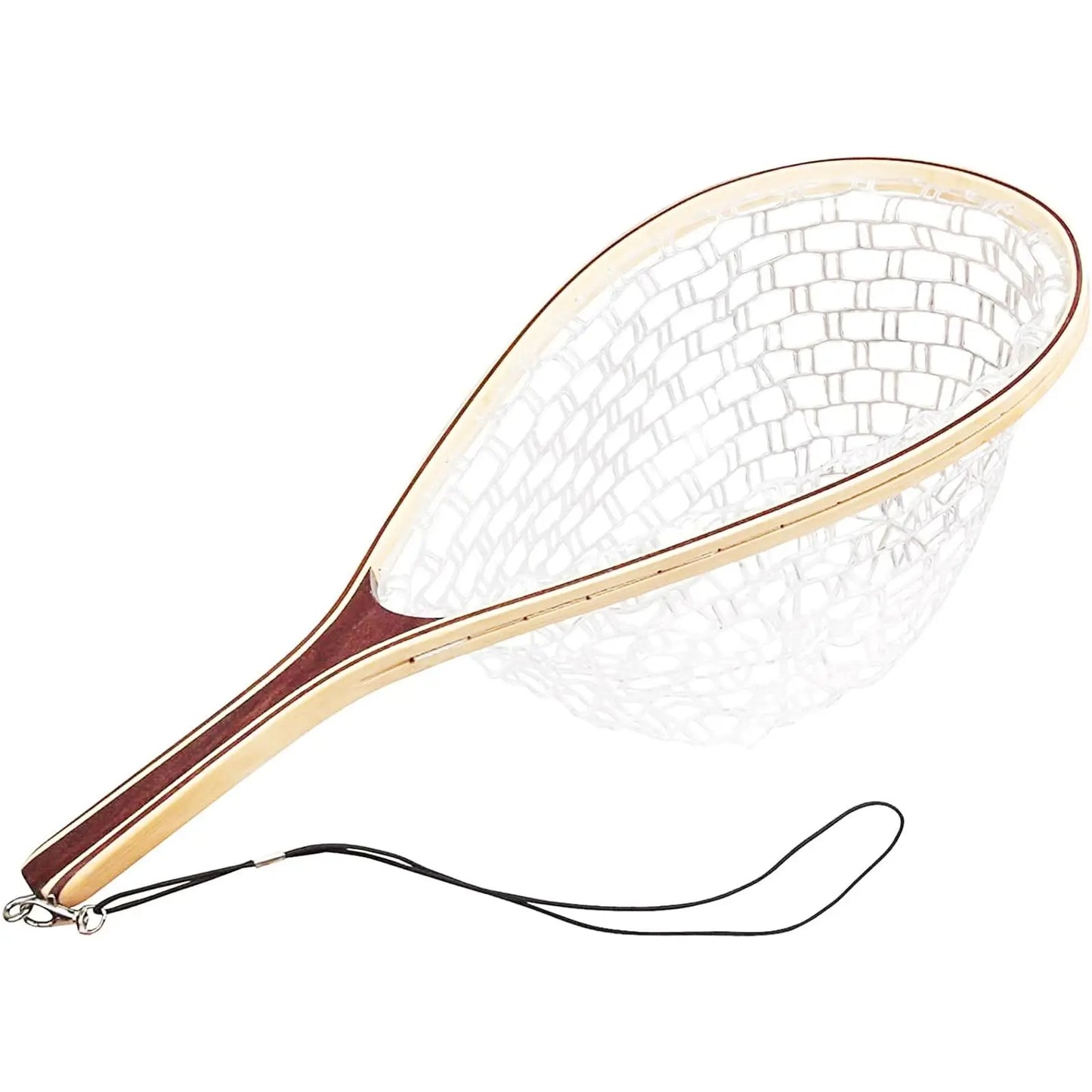 Soft Rubber Fly Fishing Net Wooden Handle Catch And Release