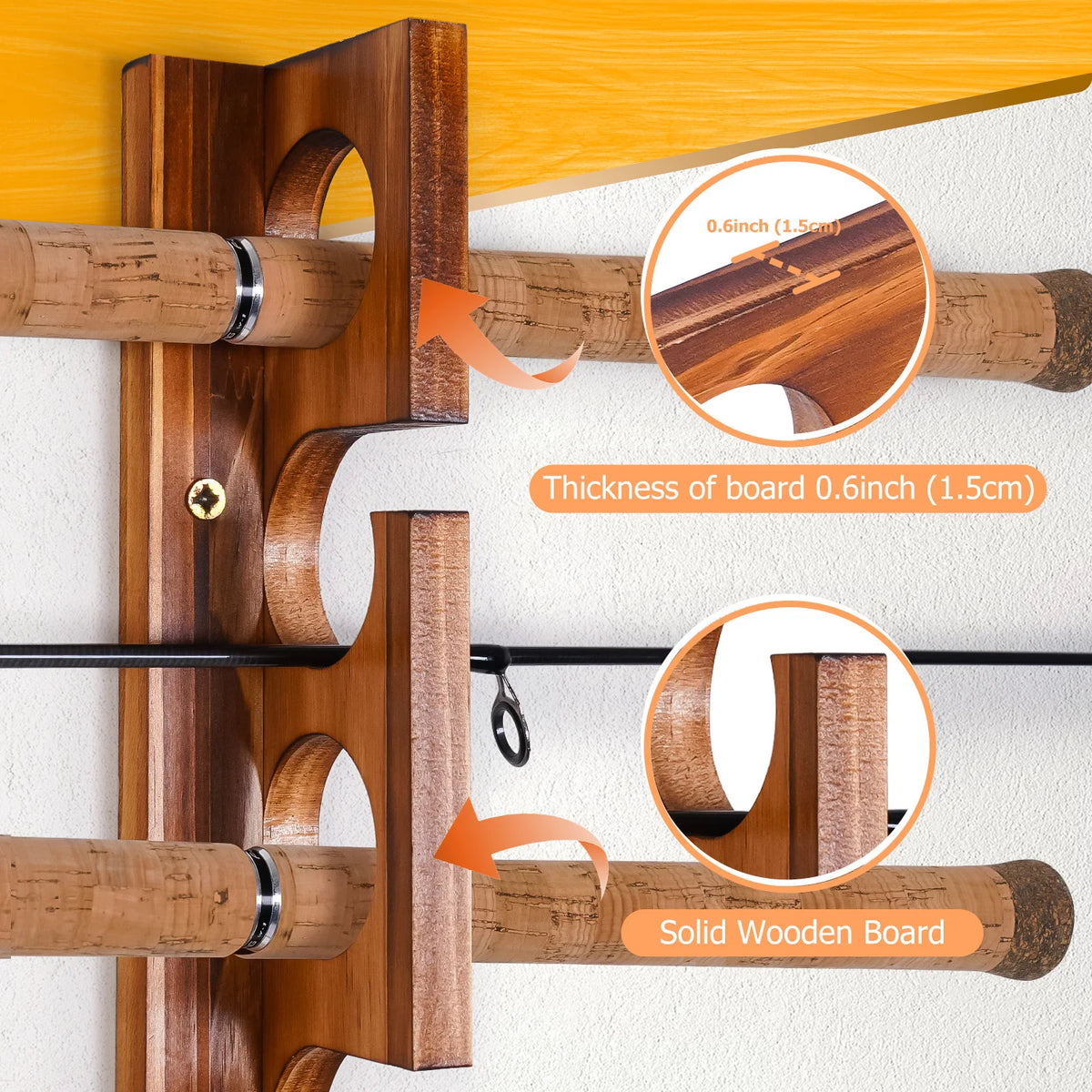 Ghosthorn Wall Ceiling Mounted Fishing Rod Rack Storage Organizer