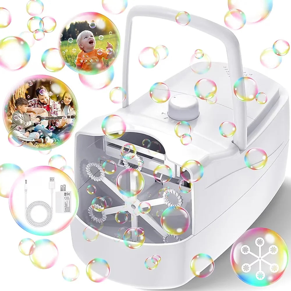 Kids Safe Automatic Bubble Blower Machine Portable Electric Toy