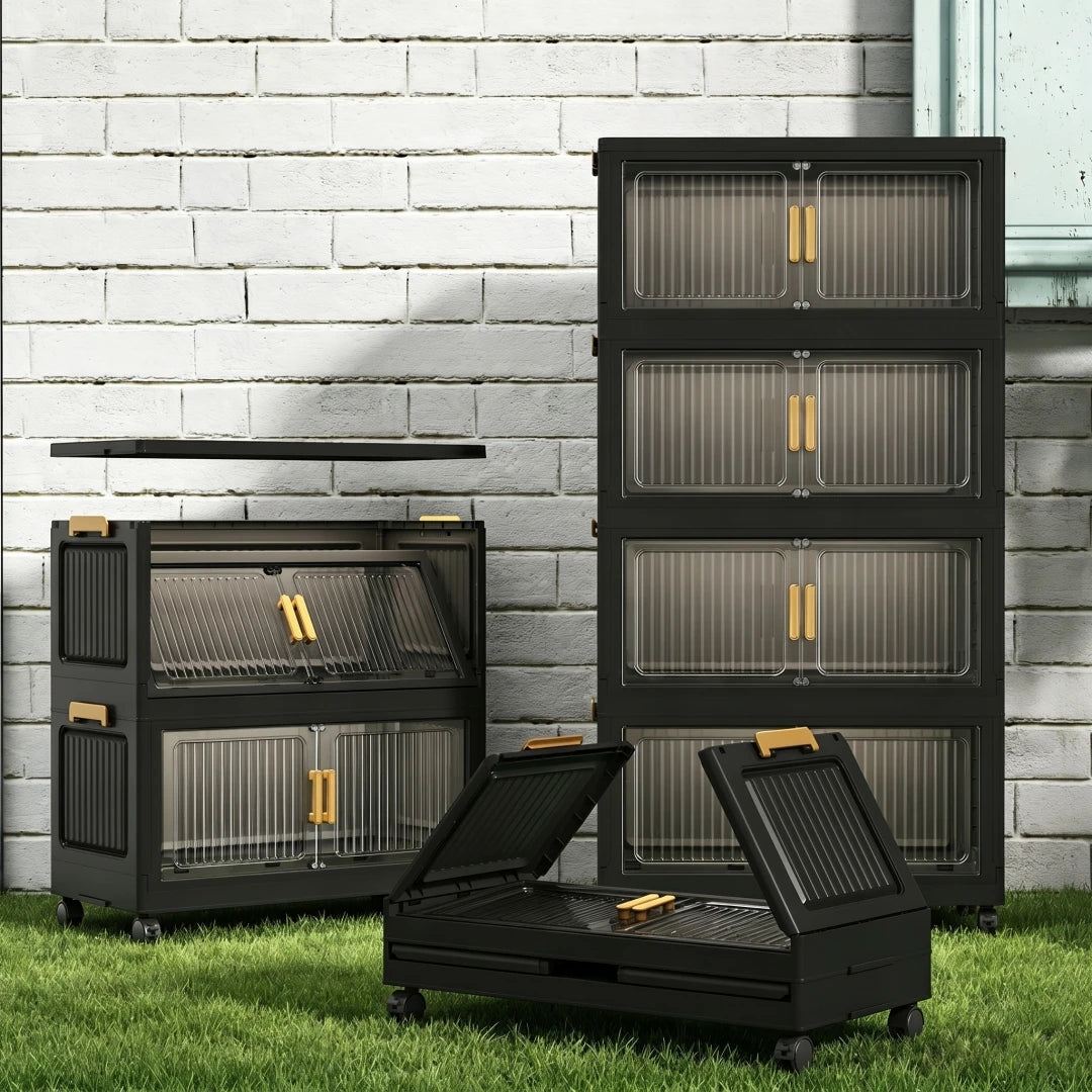 Waterproof Foldable Outdoor Storage Cabinet For Garden Tools With Locks