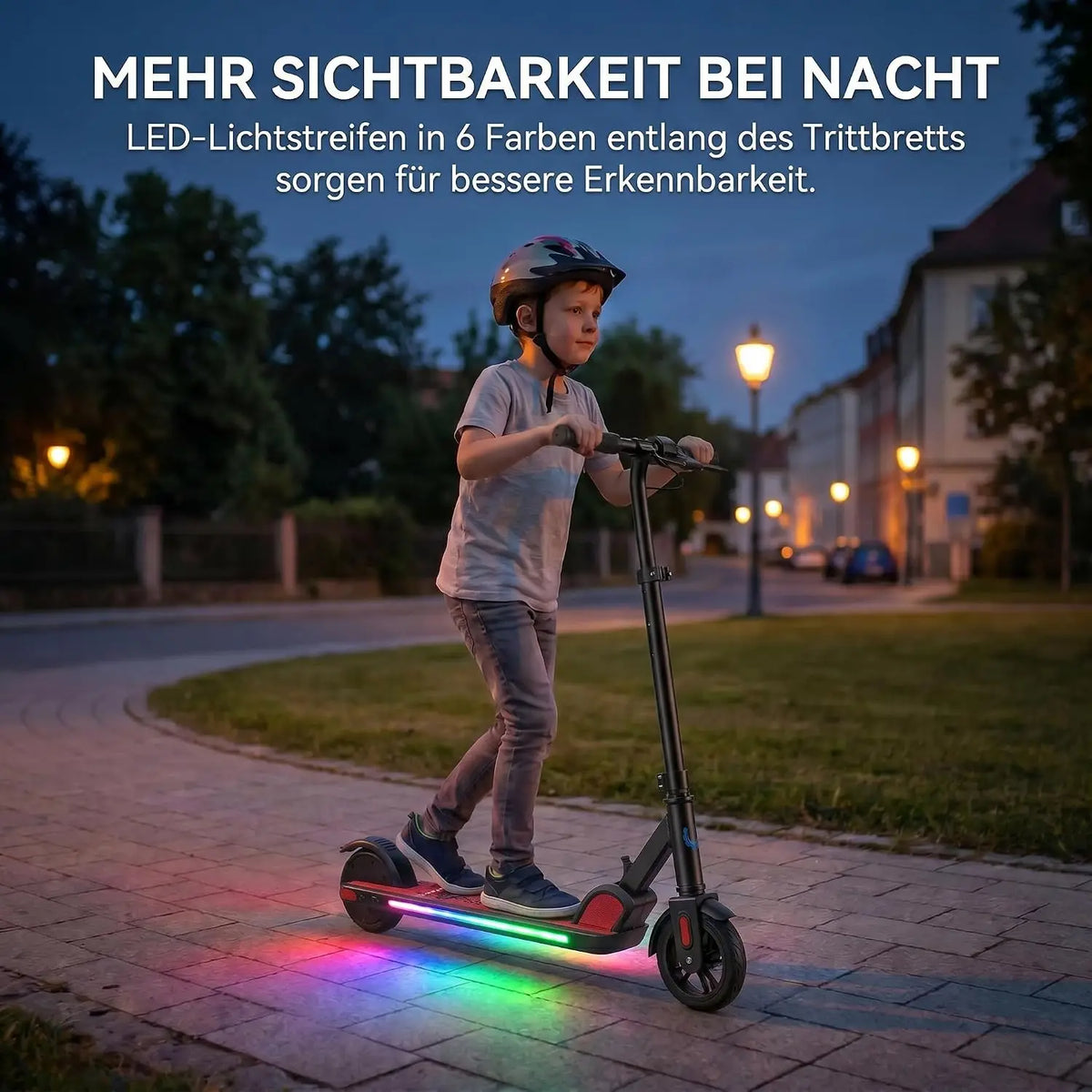 CAROMA Kids Electric Scooter Foldable 150W Motor With Safety Lights