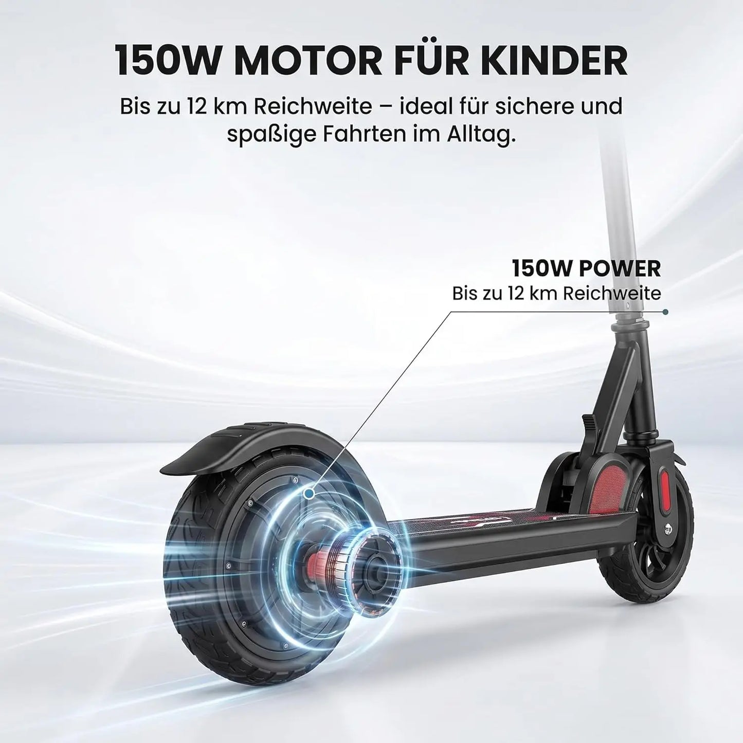 CAROMA Kids Electric Scooter Foldable 150W Motor With Safety Lights
