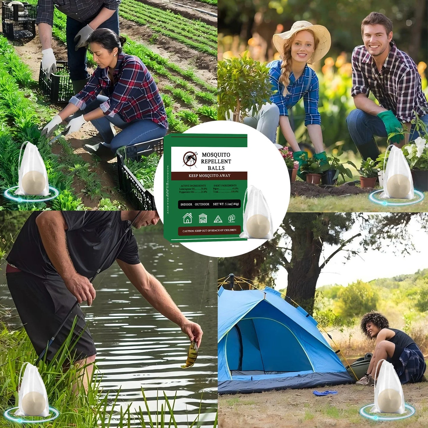Natural Mosquito Repellent Balls Providing Indoor Outdoor Protection