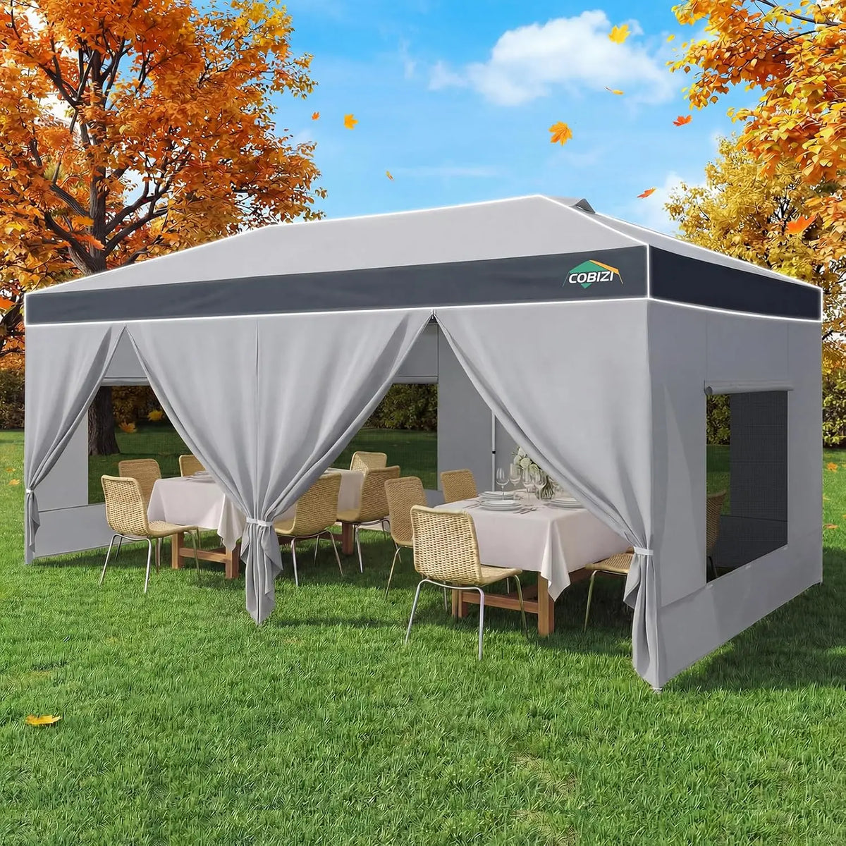 Tooluck Pop Up Canopy Outdoor Gazebo Tent With Side Panels